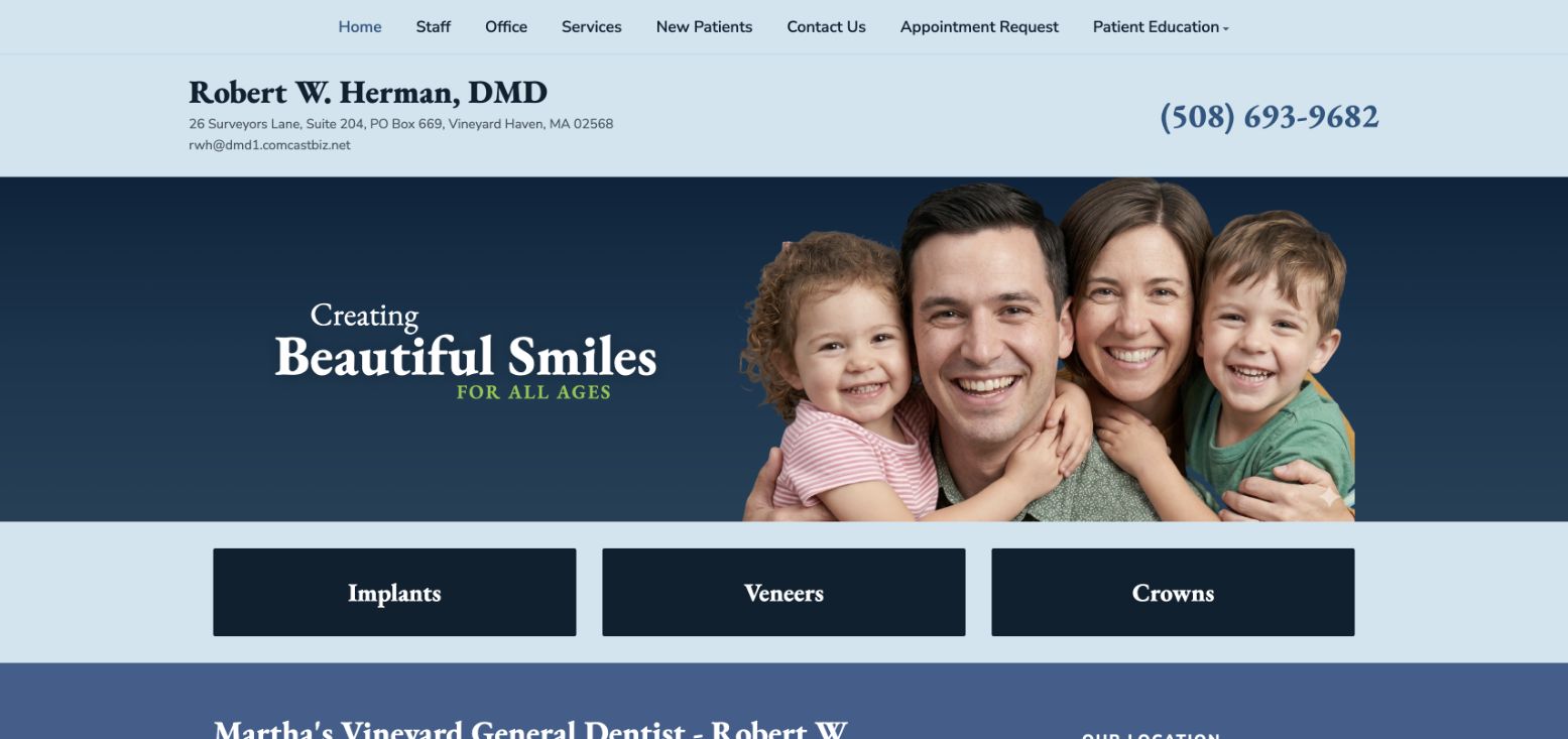 The live Martha’s Vineyard Dentist website